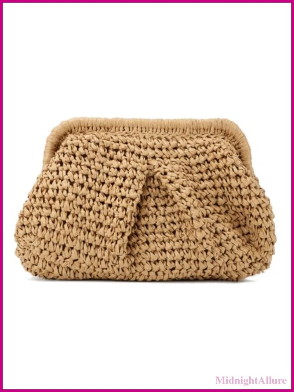 Straw Clutch Purses for Women Cloud Dumpling Pouch Straw Crossbody Shoulder